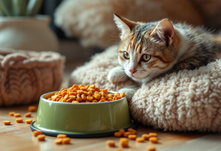 Gatto con pelo arancione e occhi curiosi