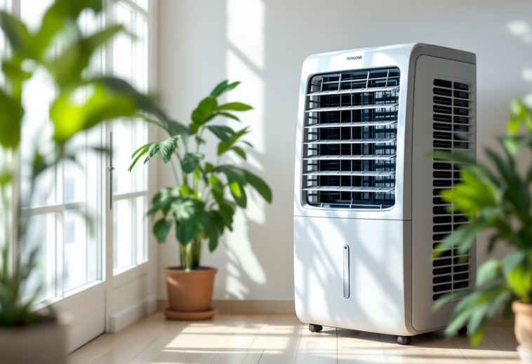 Raffrescatore evaporativo in uso durante l'estate