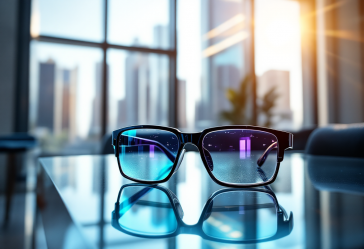 Occhiali smart con tecnologia di riconoscimento facciale