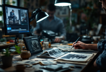 Immagine di una fotografia vintage restaurata con AI