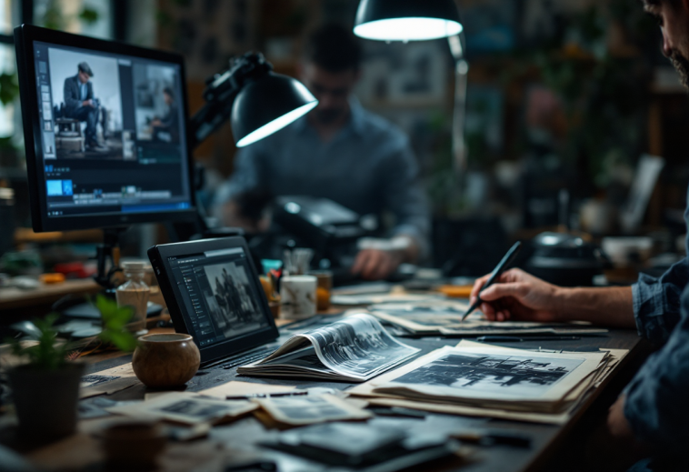 Immagine di una fotografia vintage restaurata con AI