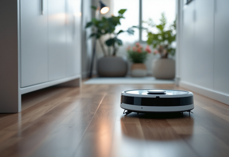 Roborock Saros Z70 in azione durante la pulizia domestica