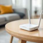 Router 4G-LTE portatile in uso per connessione internet