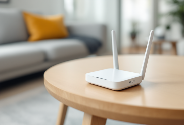 Router 4G-LTE portatile in uso per connessione internet