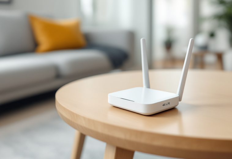 Router 4G-LTE portatile in uso per connessione internet