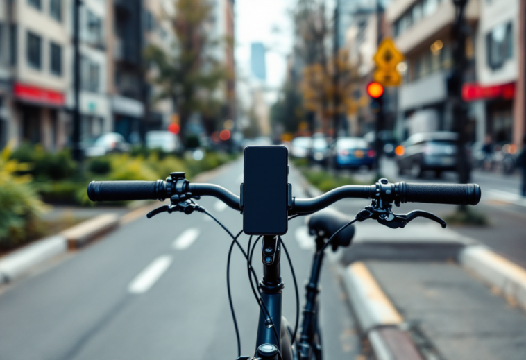 Supporto per smartphone da bici con design ergonomico