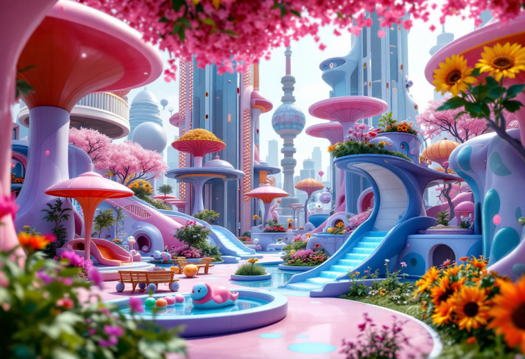 Immagine di Tamagotchi Paradise con personaggi colorati