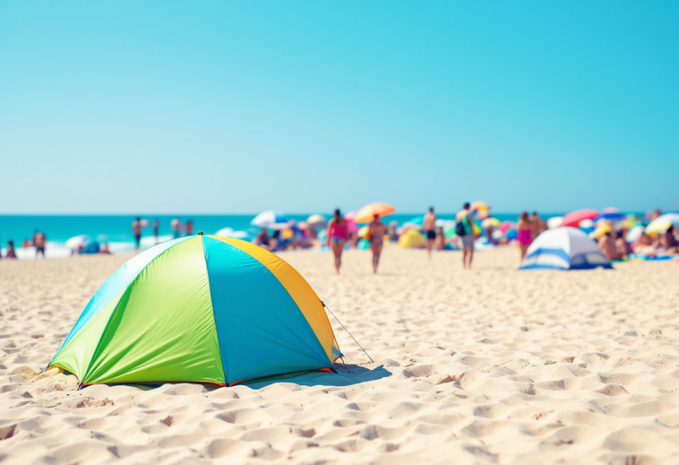 Tende da spiaggia colorate per l'estate 2023