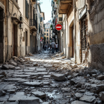 Immagine del terremoto a Napoli con epicentro 4.4