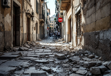 Immagine del terremoto a Napoli con epicentro 4.4