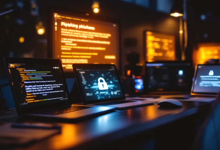 Immagine che illustra le truffe online e l'IA