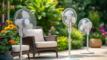 Ventilatore portatile in uso durante una giornata calda