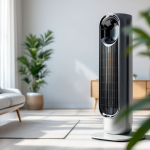 Ventilatore a torre in un ambiente estivo fresco