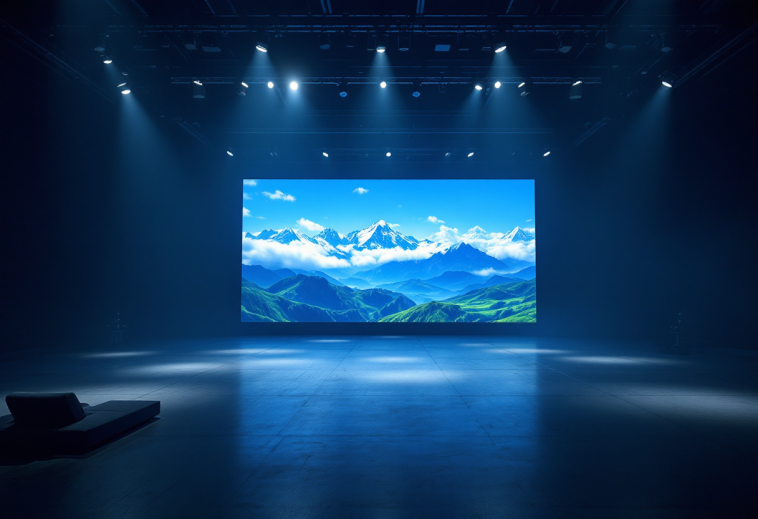 Tecnologia di virtual production in un set cinematografico