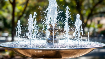 Cacatua dalla cresta gialla che gioca con una fontanella