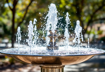 Cacatua dalla cresta gialla che gioca con una fontanella