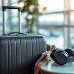 Cuffie Soundcore Space Q45 in un ambiente di viaggio