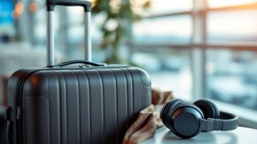 Cuffie Soundcore Space Q45 in un ambiente di viaggio