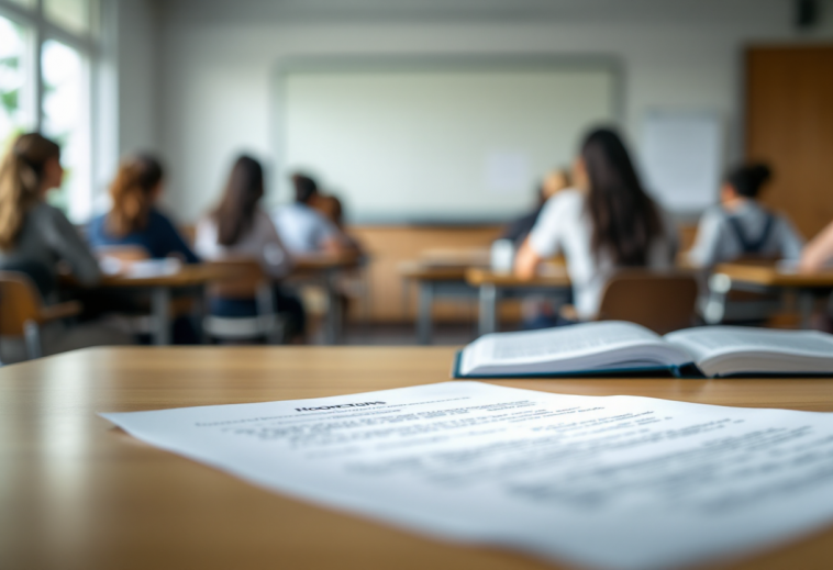 Studente che si prepara per gli esami di maturità 2025