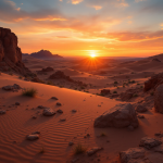 Immagine di un miraggio Fata Morgana nel deserto