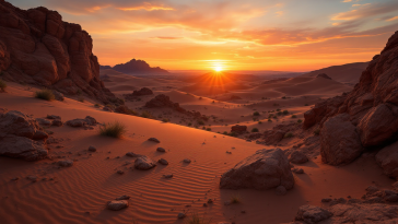 Immagine di un miraggio Fata Morgana nel deserto