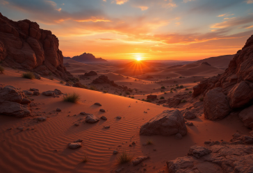 Immagine di un miraggio Fata Morgana nel deserto