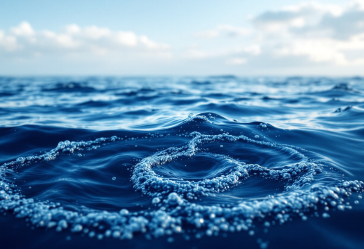 Megattera che crea anelli di bolle nell'oceano