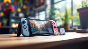 Nintendo Switch 2 con game-key card in evidenza