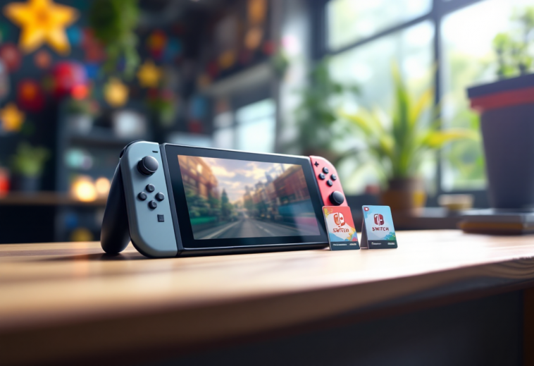 Nintendo Switch 2 con game-key card in evidenza