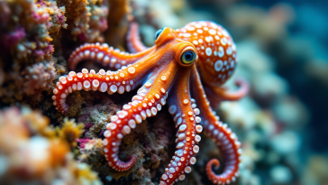 Polpo che mostra la sua capacità di rigenerazione