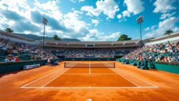 Giocatori di tennis in azione durante la finale del Roland Garros