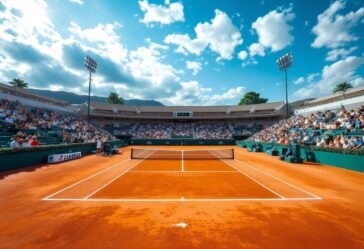 Giocatori di tennis in azione durante la finale del Roland Garros