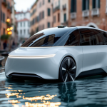 Taxi elettrici navigano nei canali di Venezia