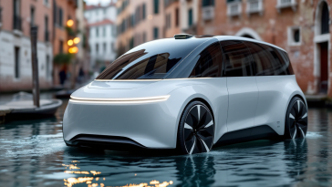 Taxi elettrici navigano nei canali di Venezia