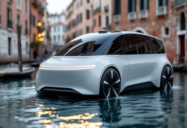 Taxi elettrici navigano nei canali di Venezia