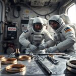 i cosmonauti riparano le perdite nel modulo zvezda della stazione spaziale internazionale 1767472062