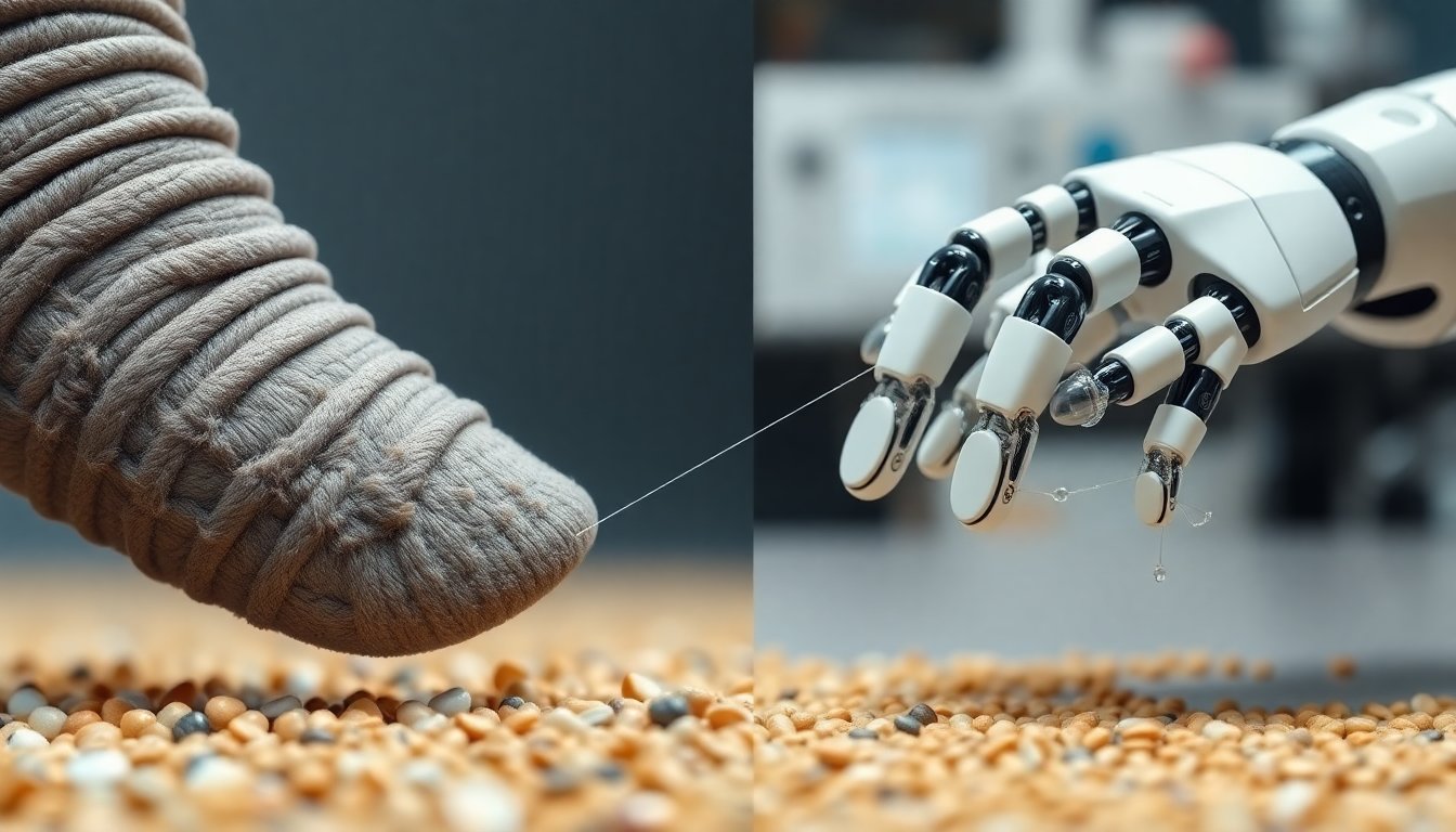 Come i baffi dell’elefante ispirano sensori tattili per robot