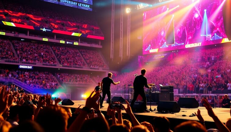 green day al super bowl lx la performance che ha fatto discutere 1770655892