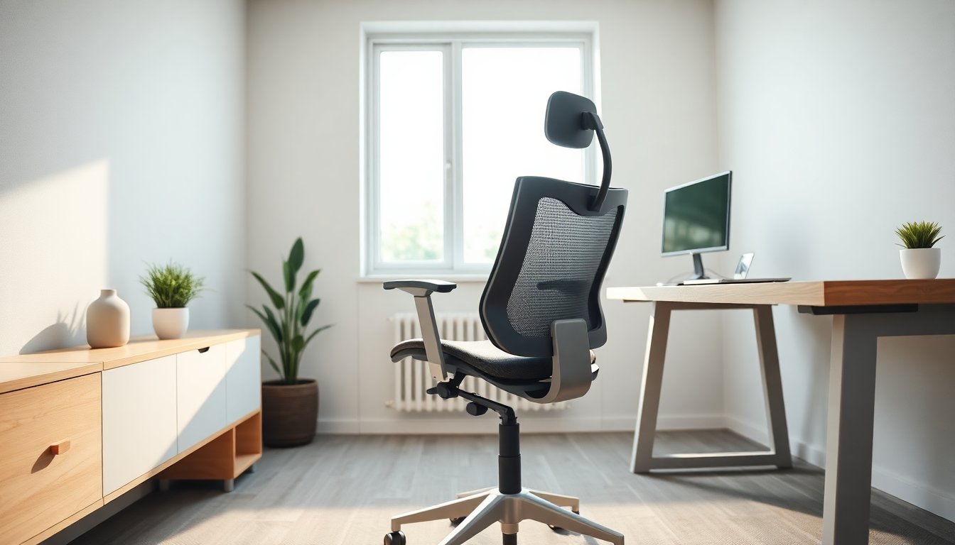 sedia ergonomica adattiva con supporto lombare intelligente e poggiatesta
