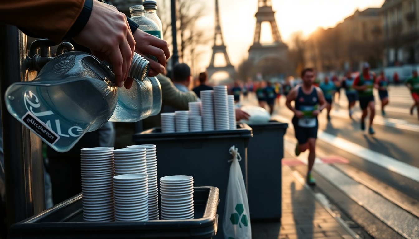 Maratona di Parigi: come la gara adotta misure green per ridurre i rifiuti