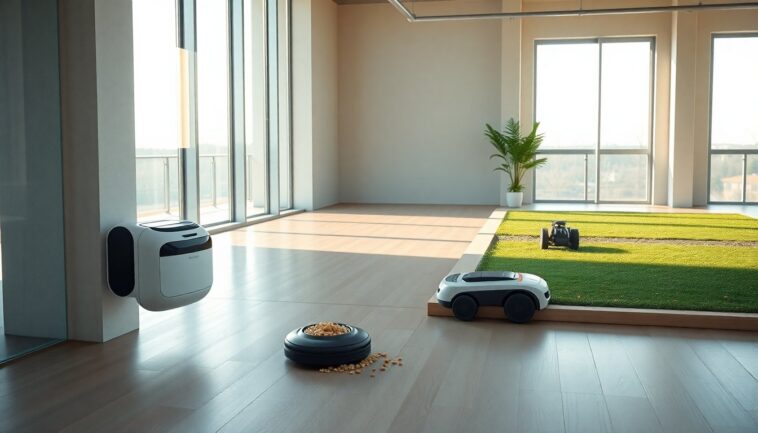 Robot domestici Ecovacs: vetri, pavimenti, piscina e prato